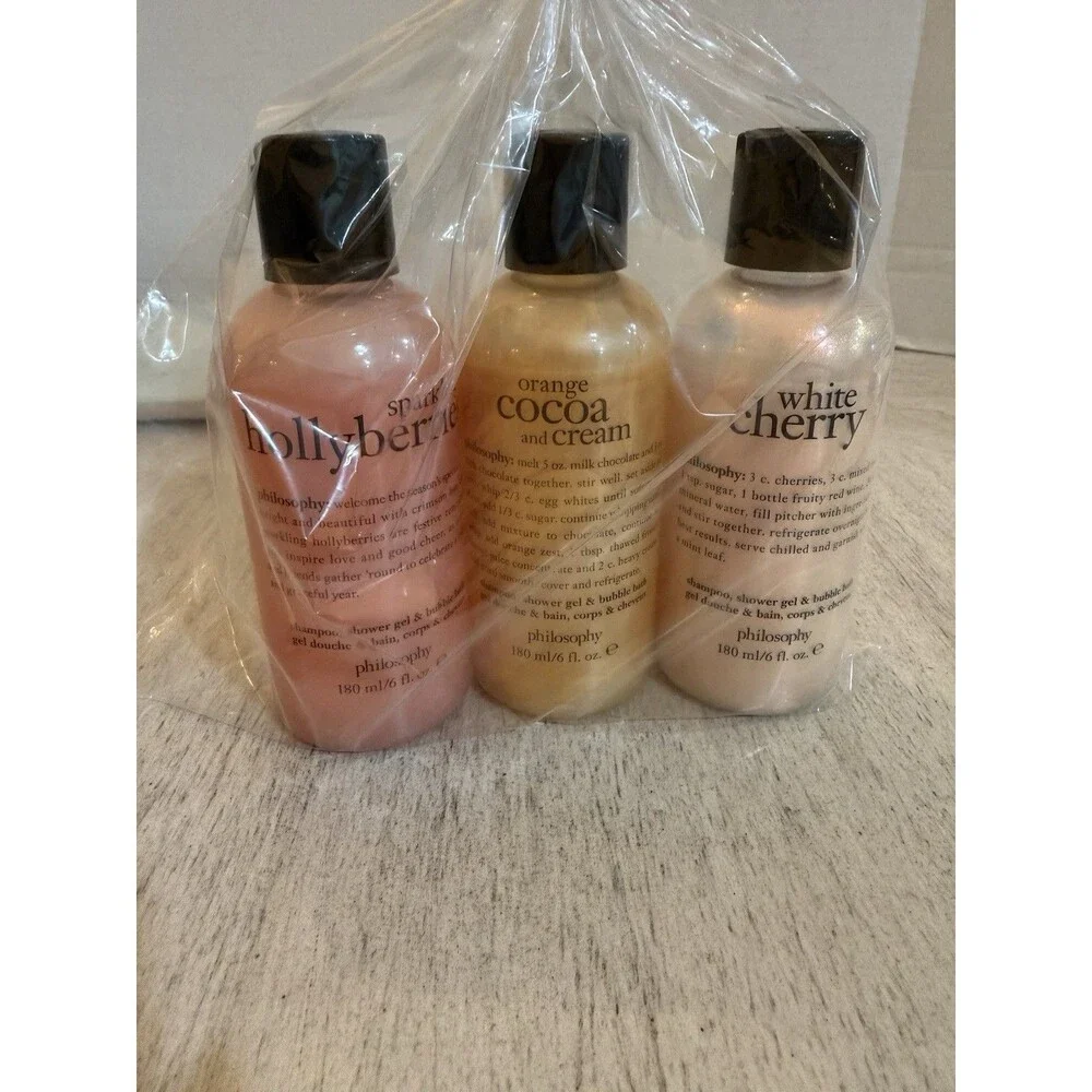 Philosophy 3-in-1 Shower Gel Shampoo And Bubble Bath 3 Scents 180ml 6 Oz Ea New